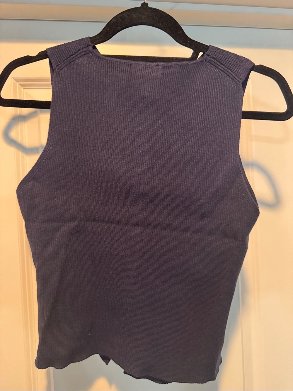 The Workshop Navy Ribbed Button-Front Vest - Picture 3 of 3